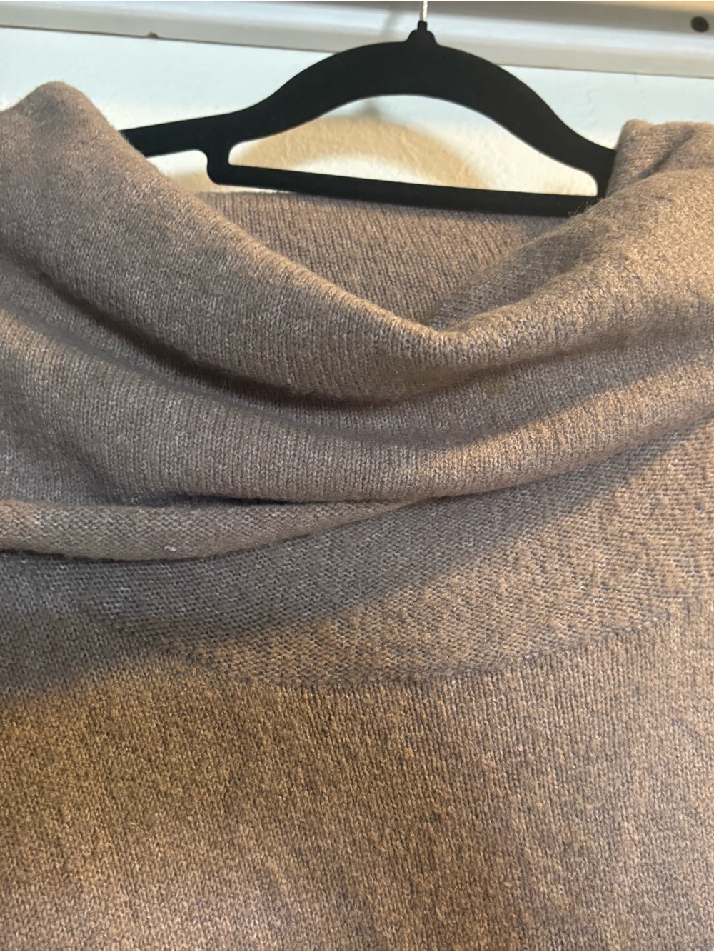 Joan Vass Taupe Cowl Neck Sweater